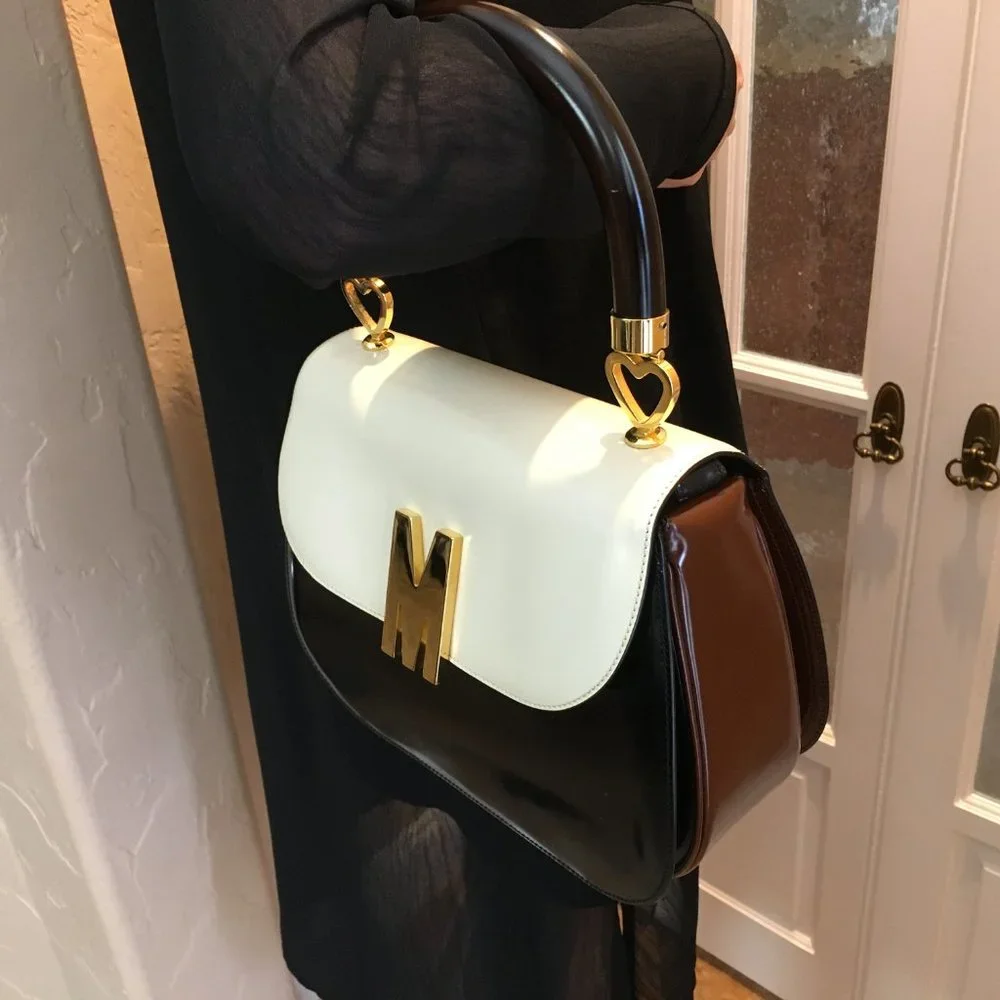 ❤️MOSCHINO❤️ Redwall Tricolor Polished Leather Bag - Picture 4 of 16